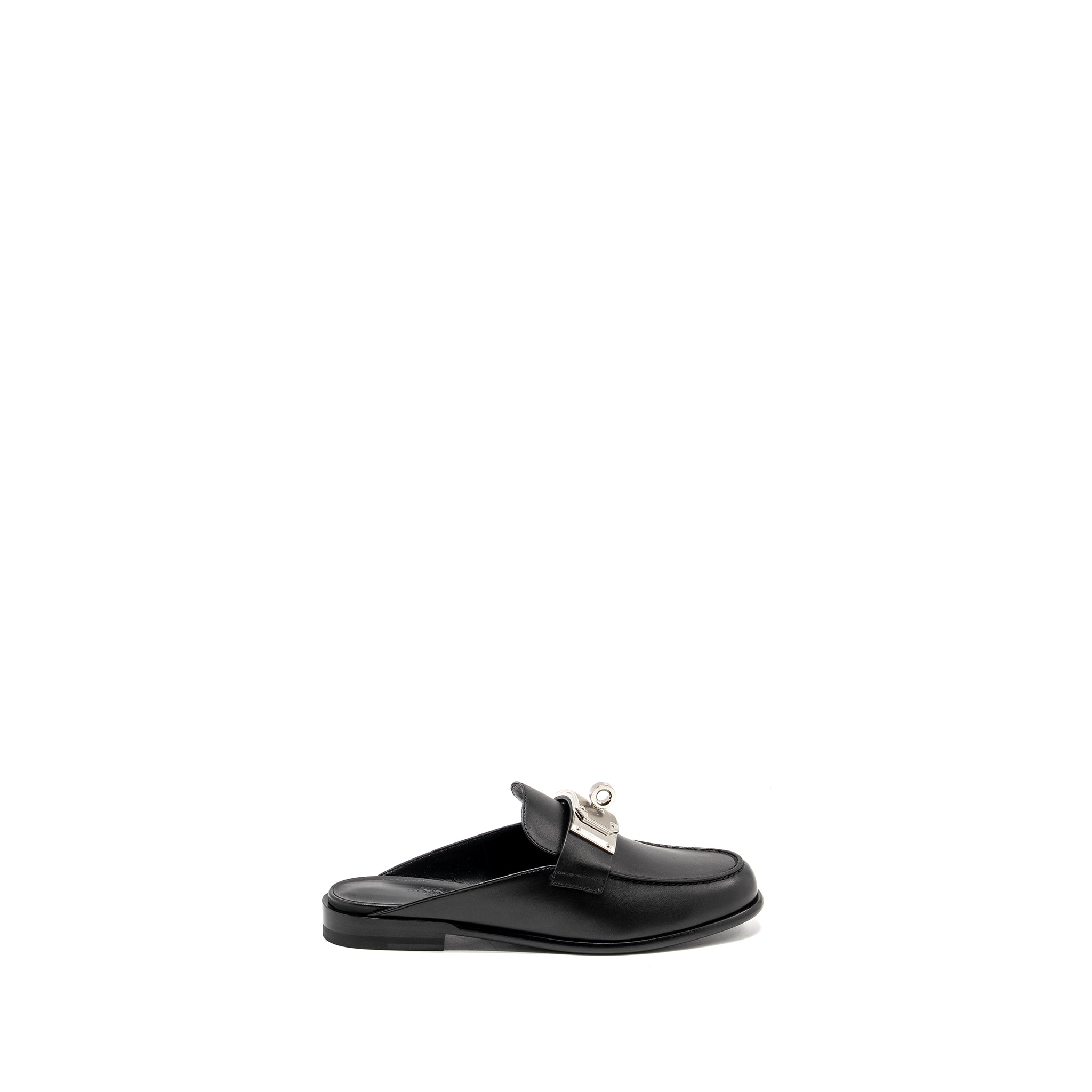 HERMES IOTA MULE CALFSKIN BLACK SHW