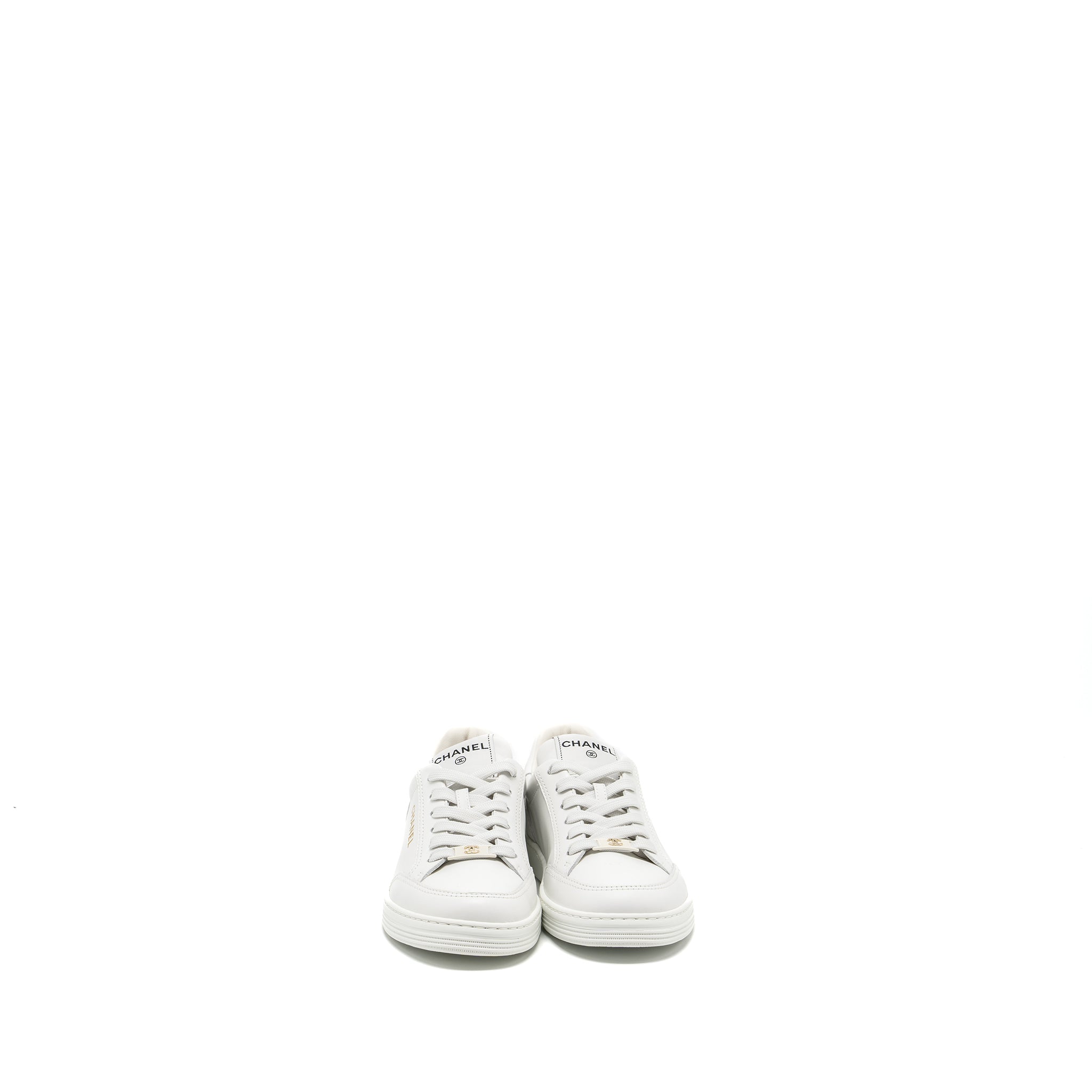 CHANEL SNEAKER LEATHER WHITE LGHW
