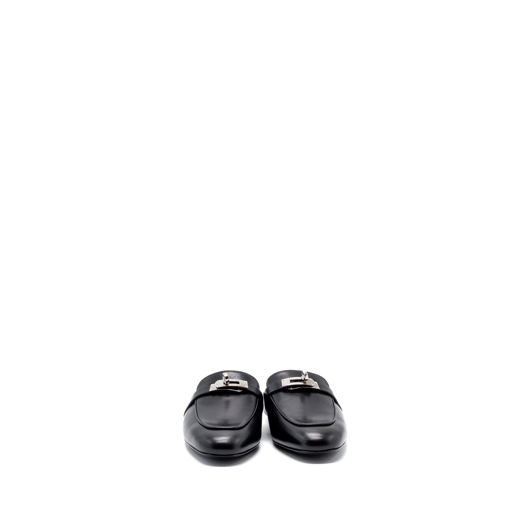 HERMES OZ MULE CALFSKIN BLACK SHW