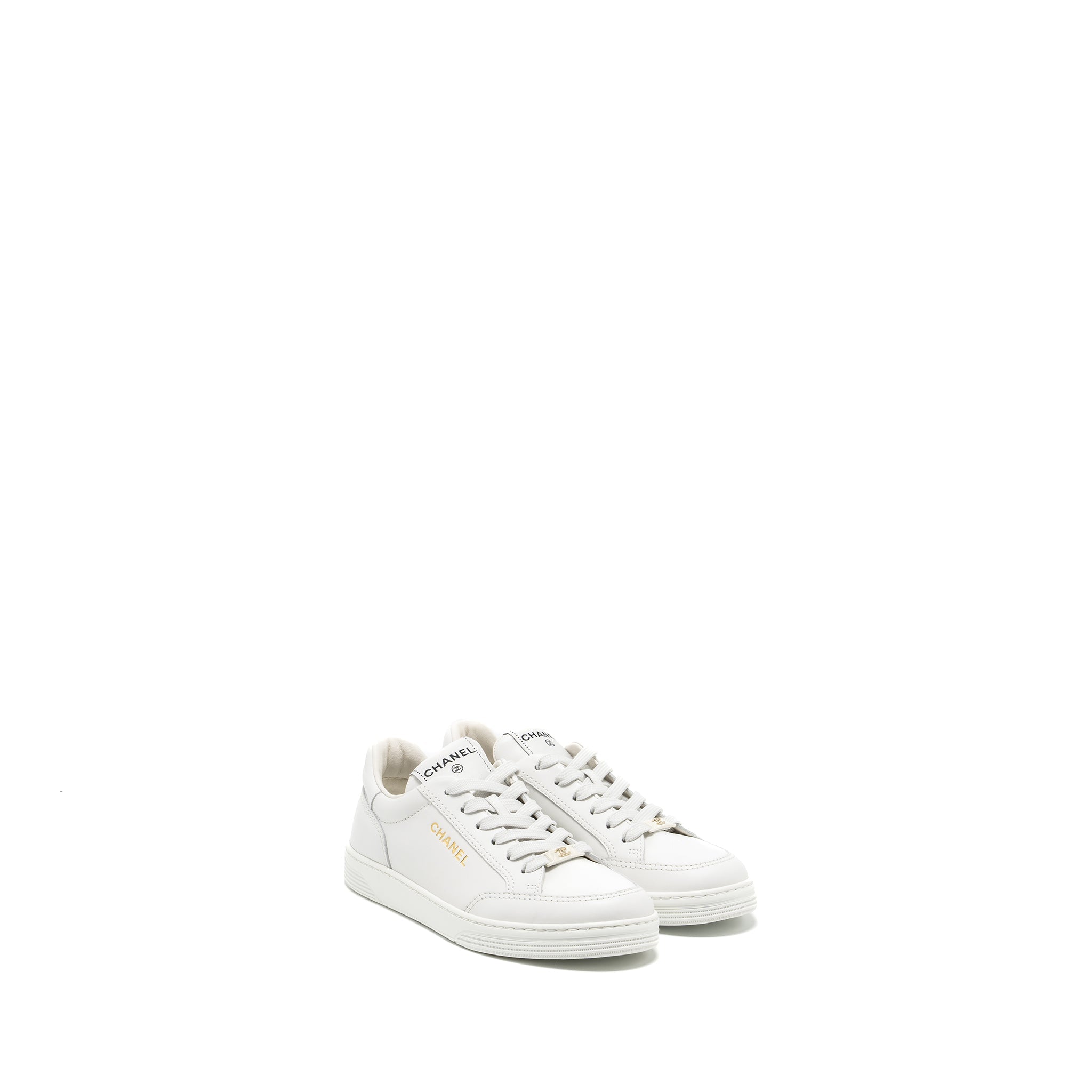 CHANEL SNEAKER LEATHER WHITE LGHW