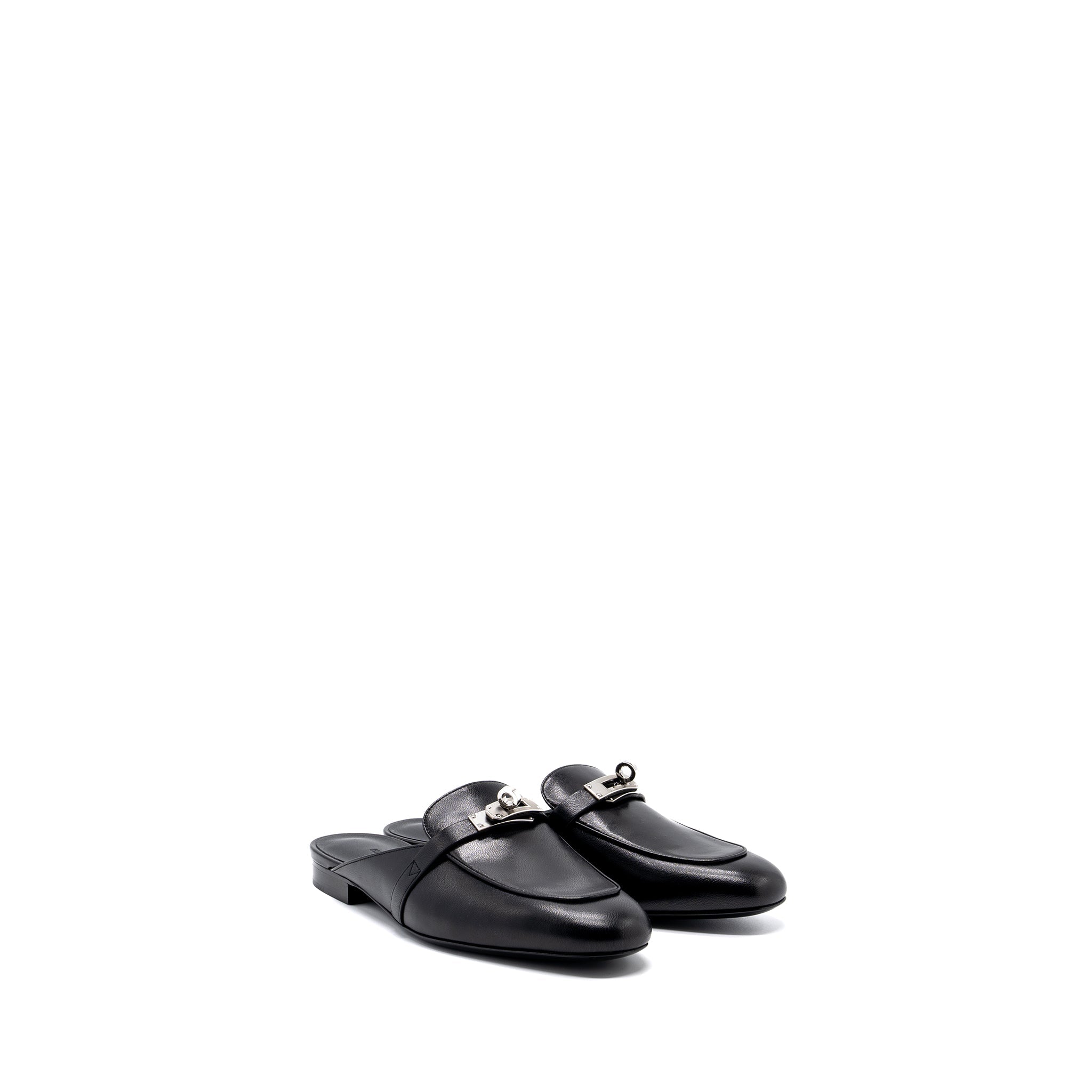 HERMES OZ MULE CALFSKIN BLACK SHW