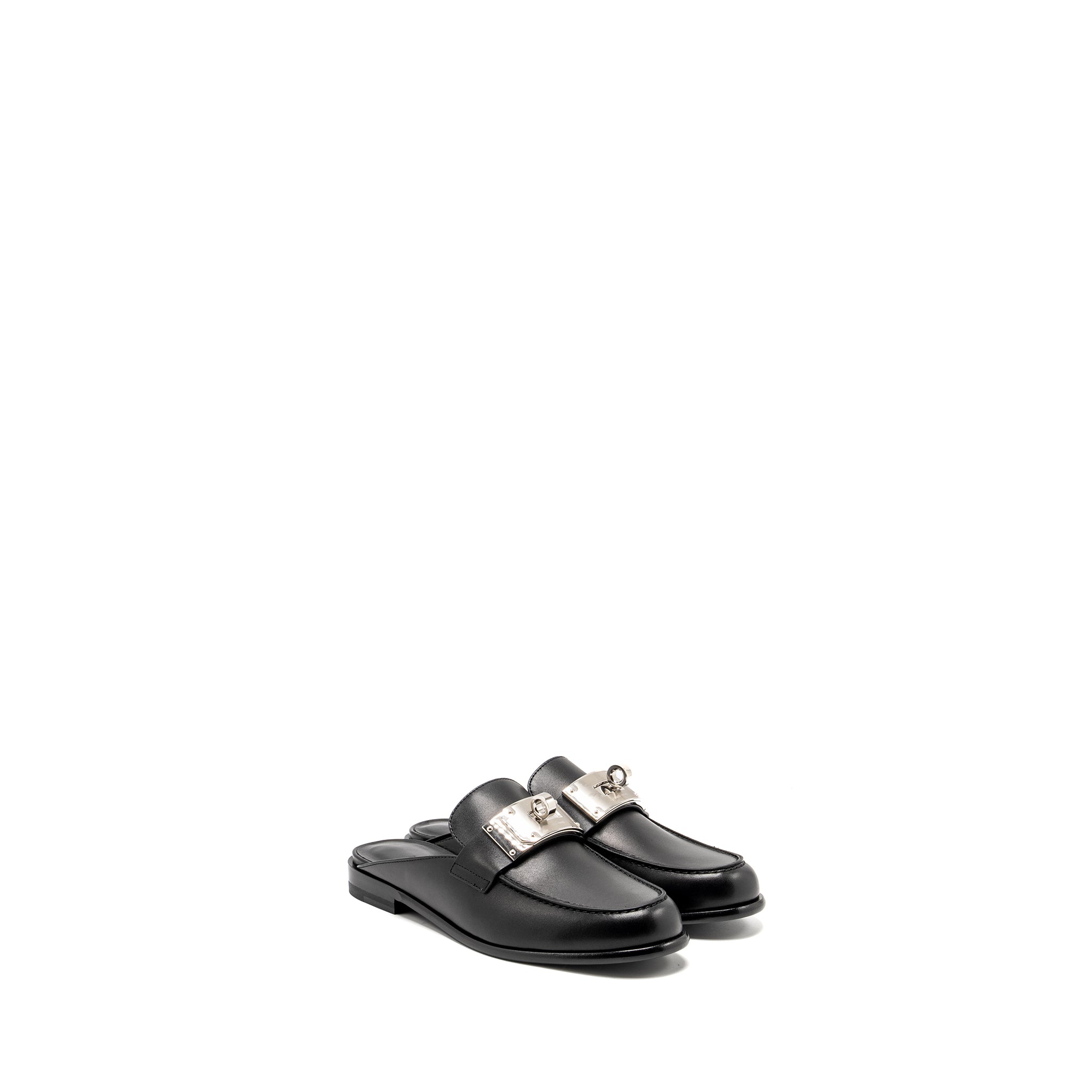 HERMES IOTA MULE CALFSKIN BLACK SHW