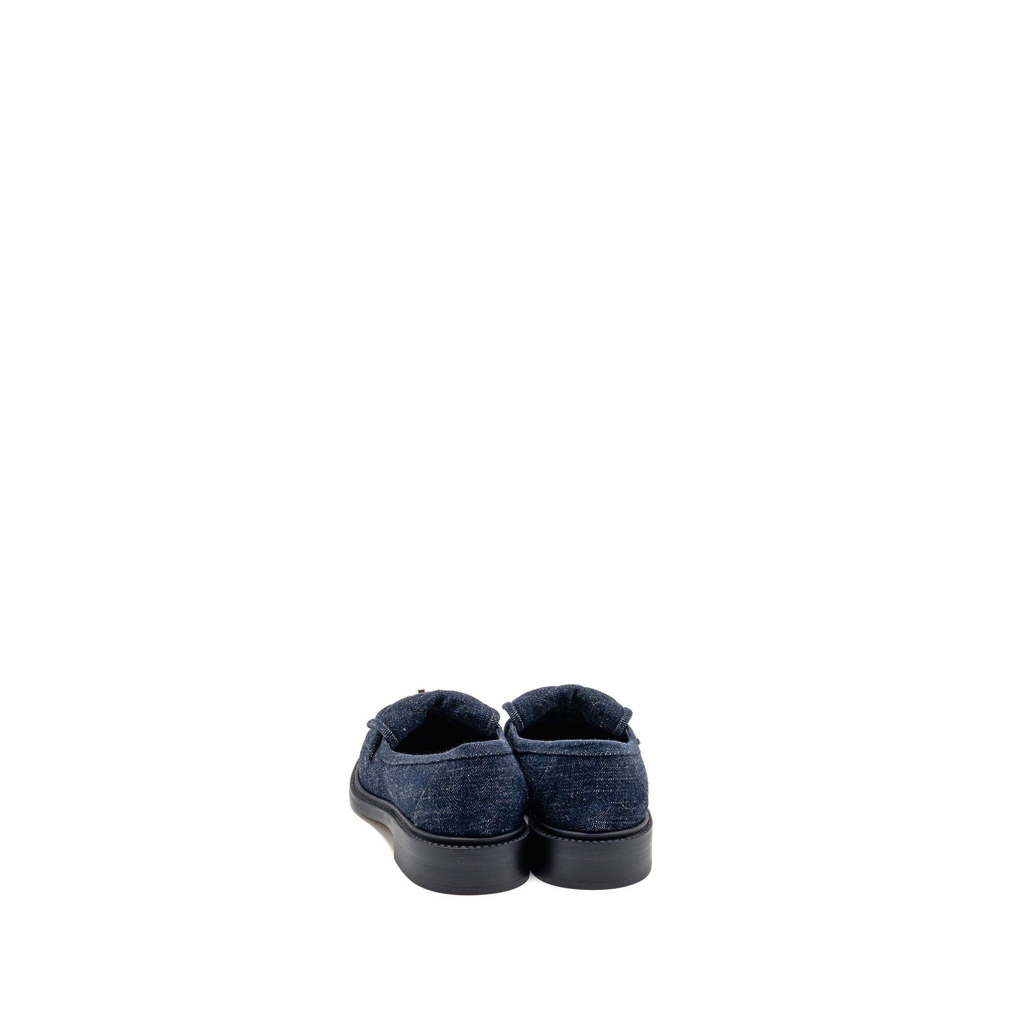 CHANEL CC TURNLOCK LOAFER QUILTED DENIM BLUE LGHW