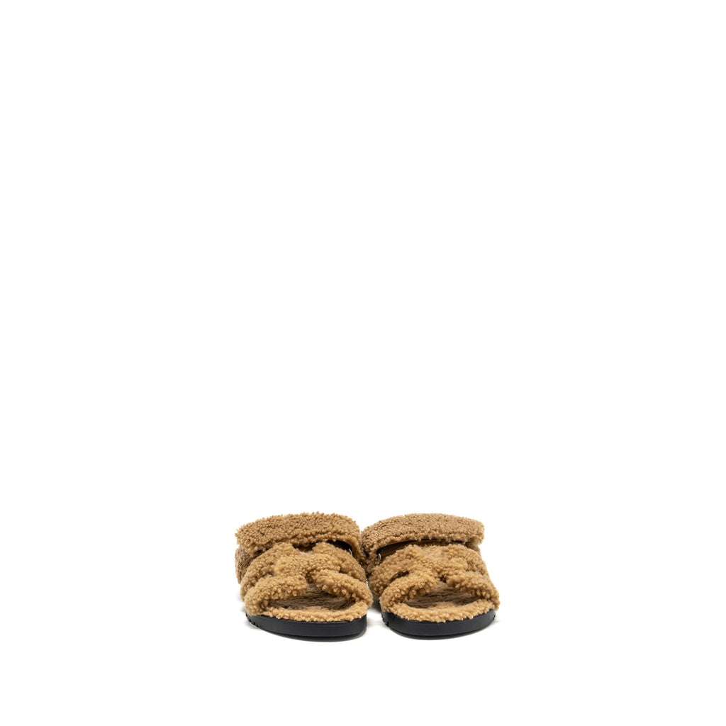 HERMES CHYPRE SANDALS PEAU LAINEE MER BEIGE ARGILE