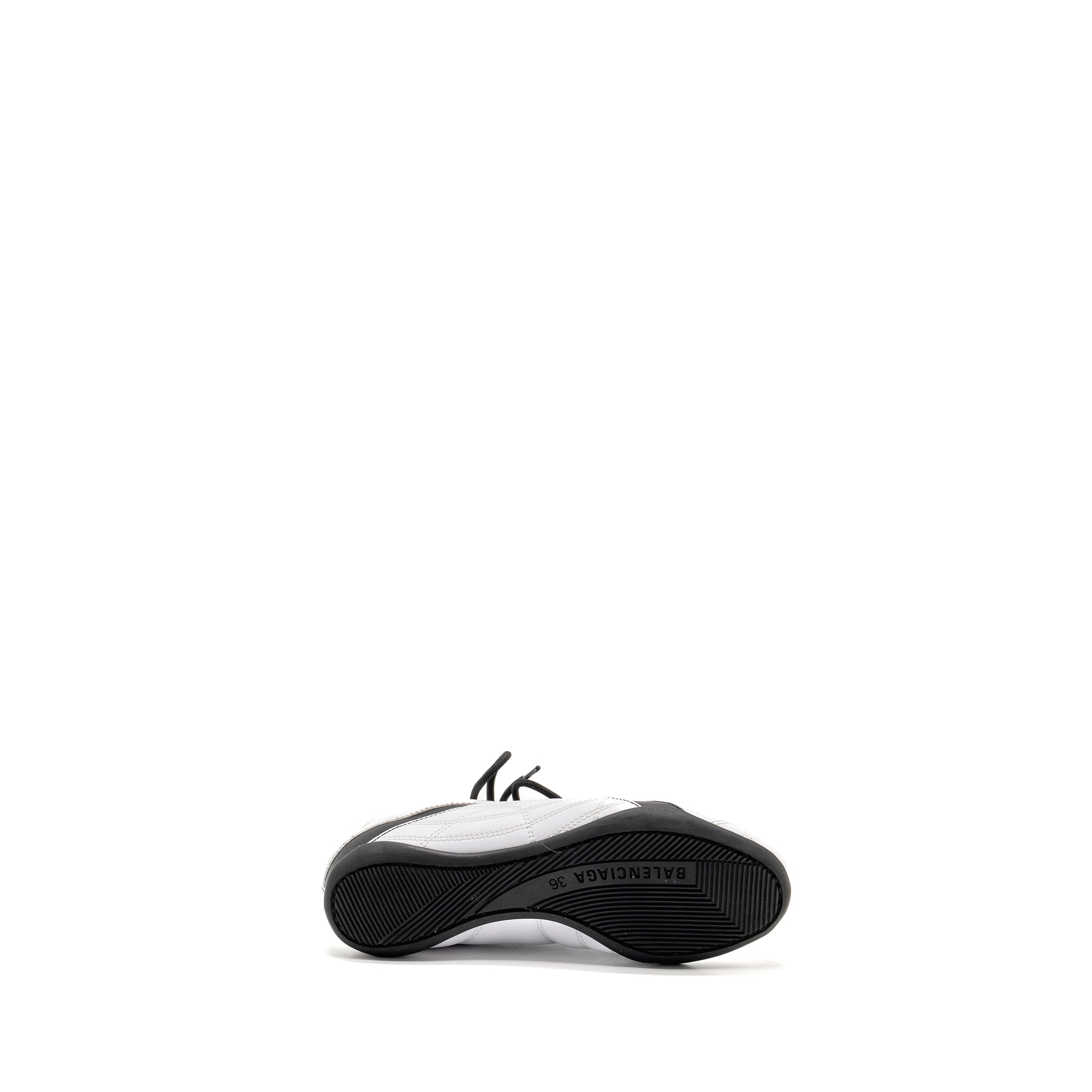 BALENCIAGA ZEN LOGO-PRINT LOW-TOP SNEAKERS FAUX LEATHER WHITE/BLACK