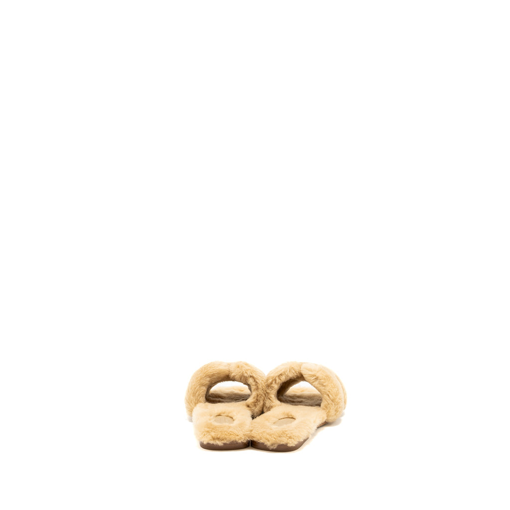 HERMES ORAN SANDAL SHEARING BEIGE ARGILE
