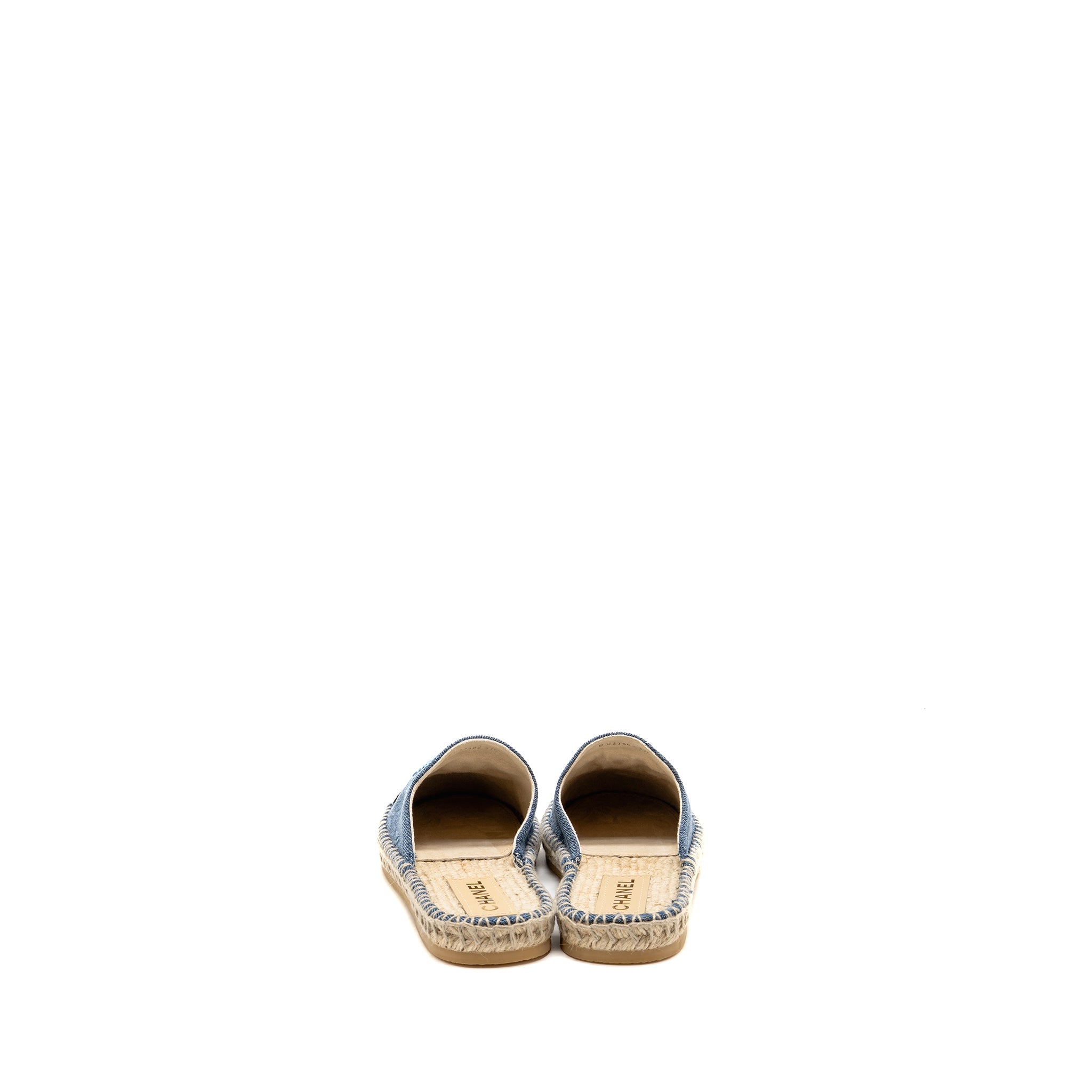 CHANEL ESPADRILLES SANDALS DENIM BLUE