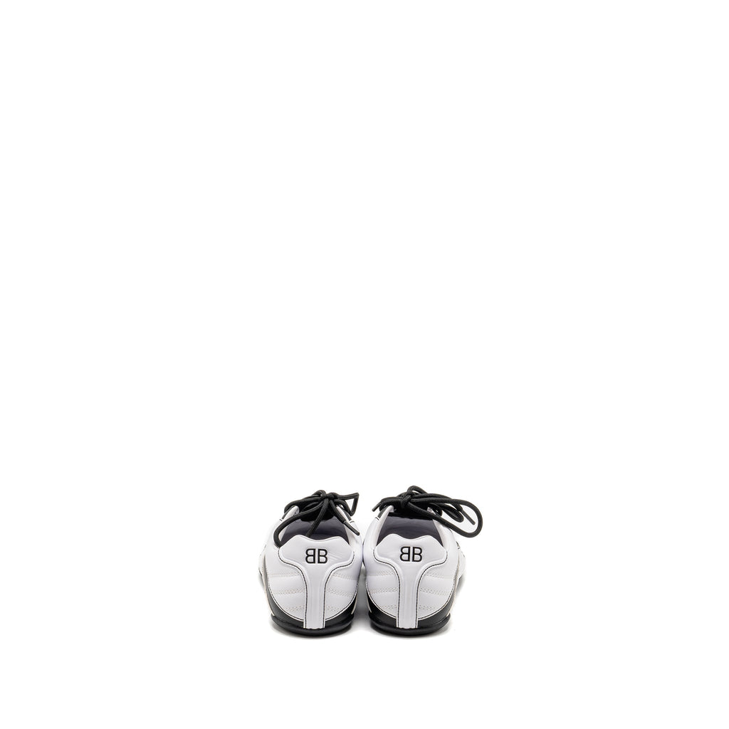 BALENCIAGA ZEN LOGO-PRINT LOW-TOP SNEAKERS FAUX LEATHER WHITE/BLACK