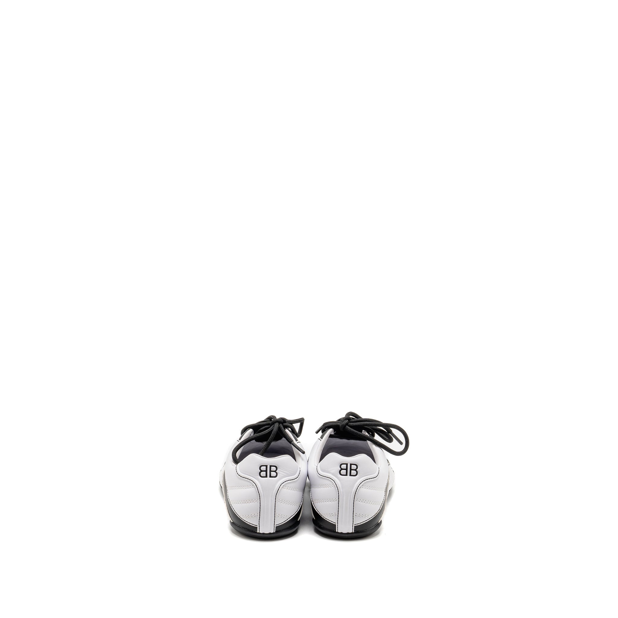BALENCIAGA ZEN LOGO-PRINT LOW-TOP SNEAKERS FAUX LEATHER WHITE/BLACK