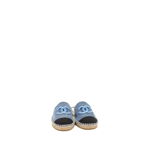 CHANEL ESPADRILLES SANDALS DENIM BLUE
