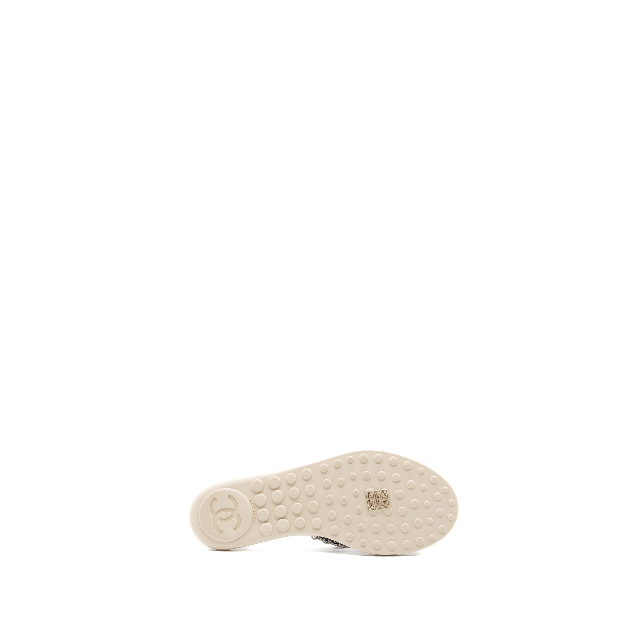 CHANEL MULES COTTON/LAMBSKIN NAVY BLUE/ECRU SHW