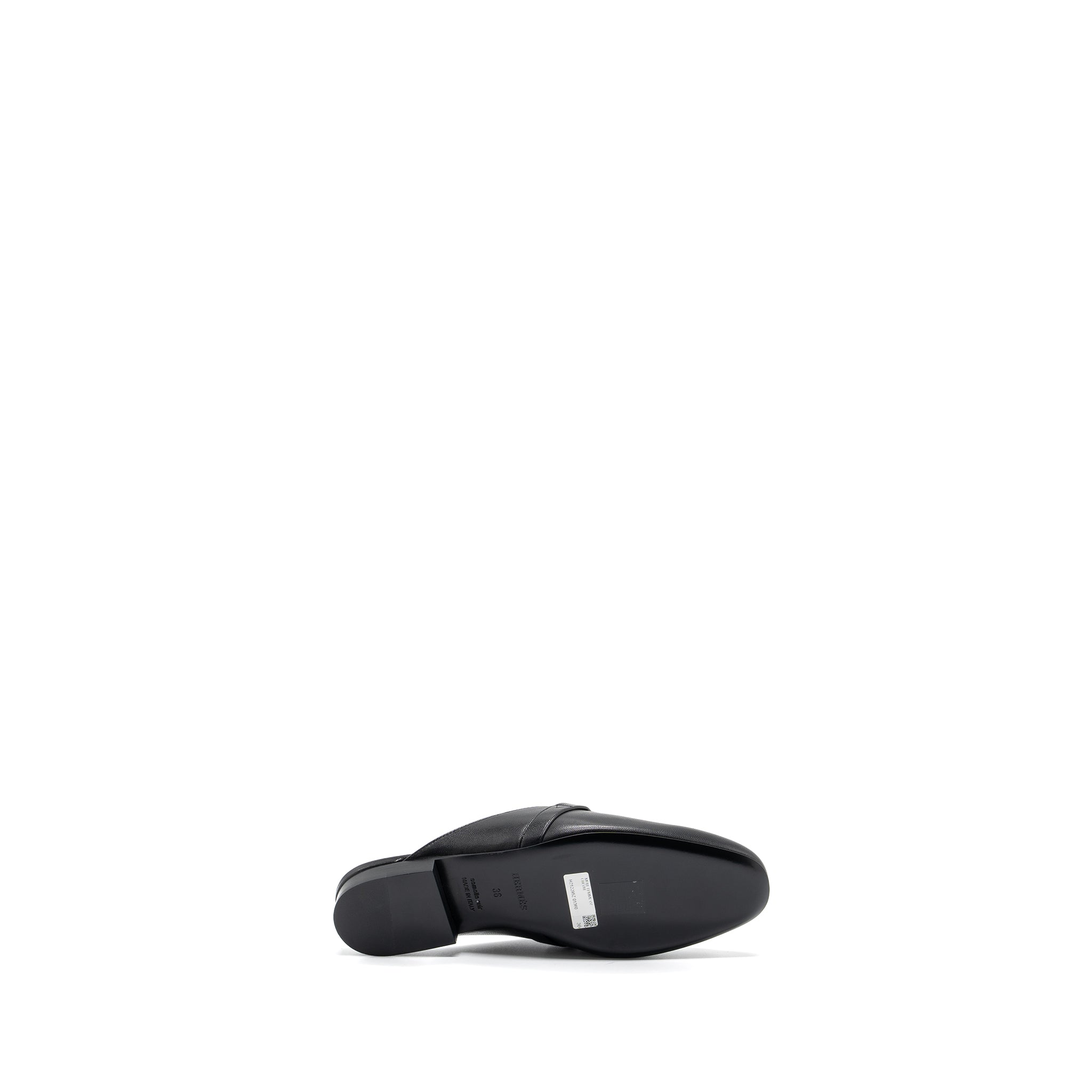 HERMES OZ MULE GOATSKIN BLACK SHW