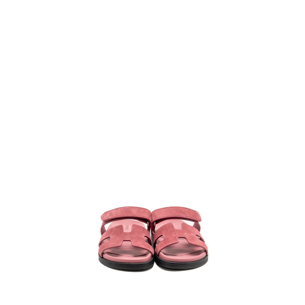 HERMES CHYPRE SANDALS CHEVRE VELOURS ROSE APHRODITE