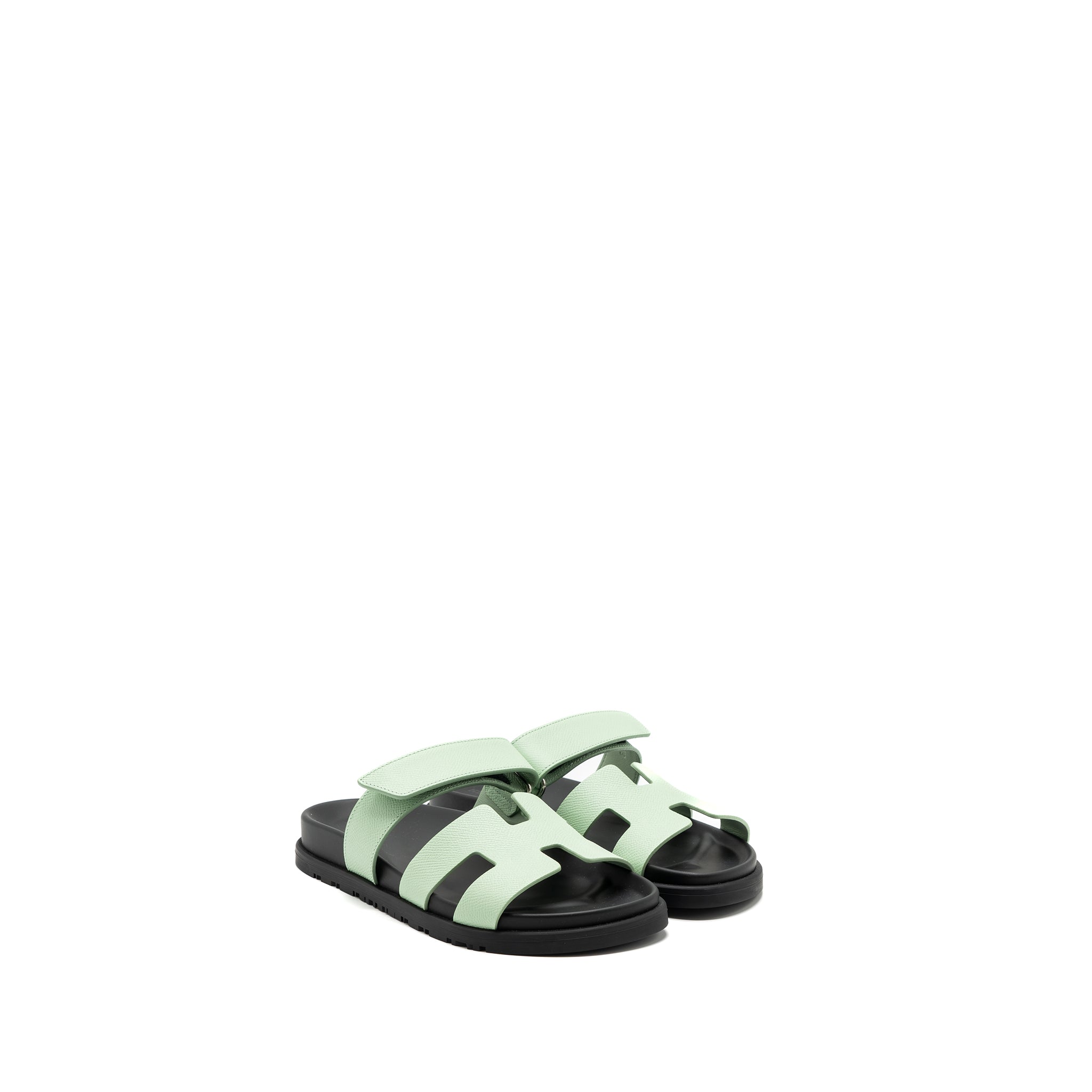 HERMES CHYPRE SANDALS EPSOM VERT JADE
