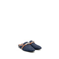HERMES OZ MULE CALFSKIN/DENIM CANVAS BLEU BRUT/GOLD SHW