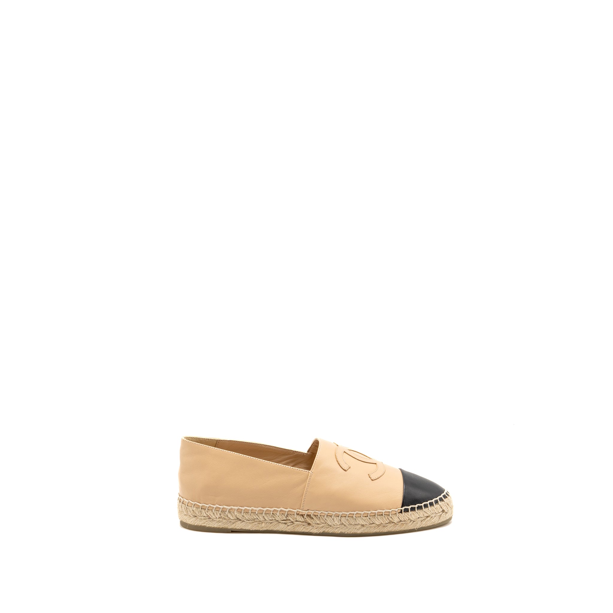 CHANEL ESPADRILLES LAMBSKIN BEIGE/BLACK