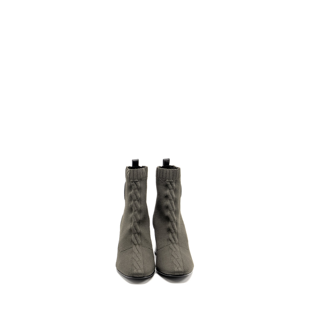 HERMES VOLVER ANKLE BOOT CHENILLE KNIT/CALFSKIN SOTTOBOSCO