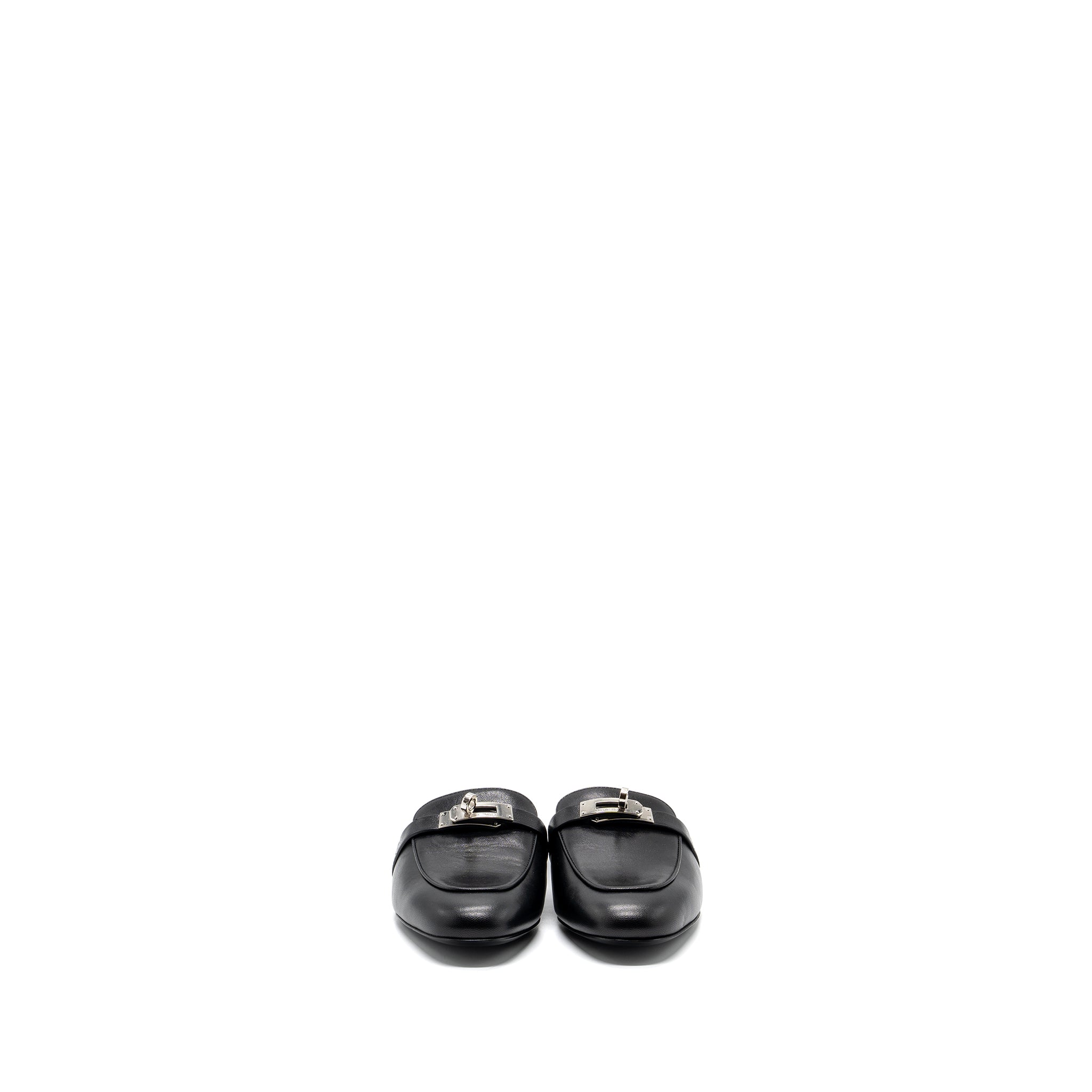HERMES OZ MULE GOATSKIN BLACK SHW