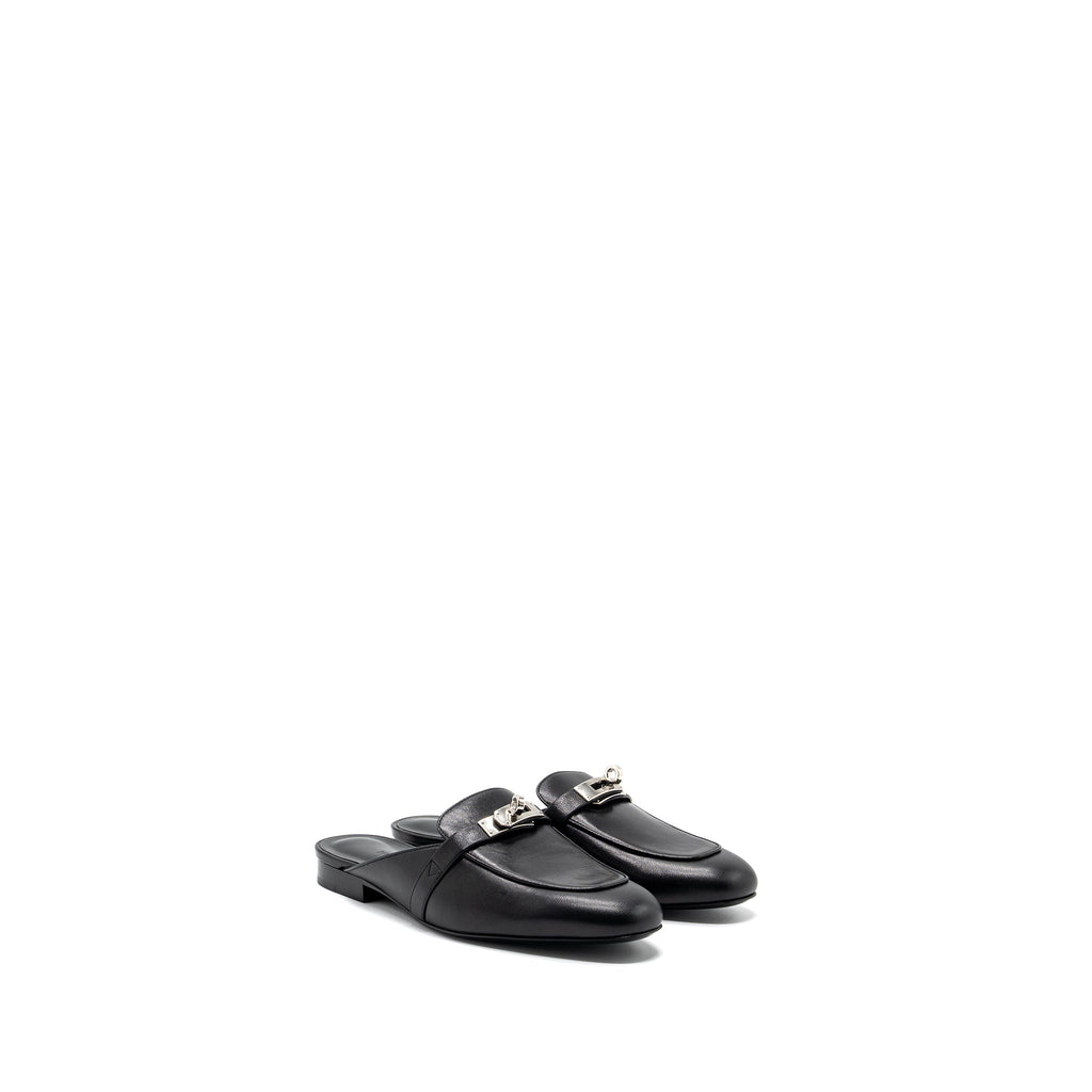 HERMES OZ MULE GOATSKIN BLACK SHW