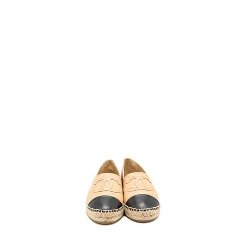 CHANEL ESPADRILLES LAMBSKIN BEIGE/BLACK