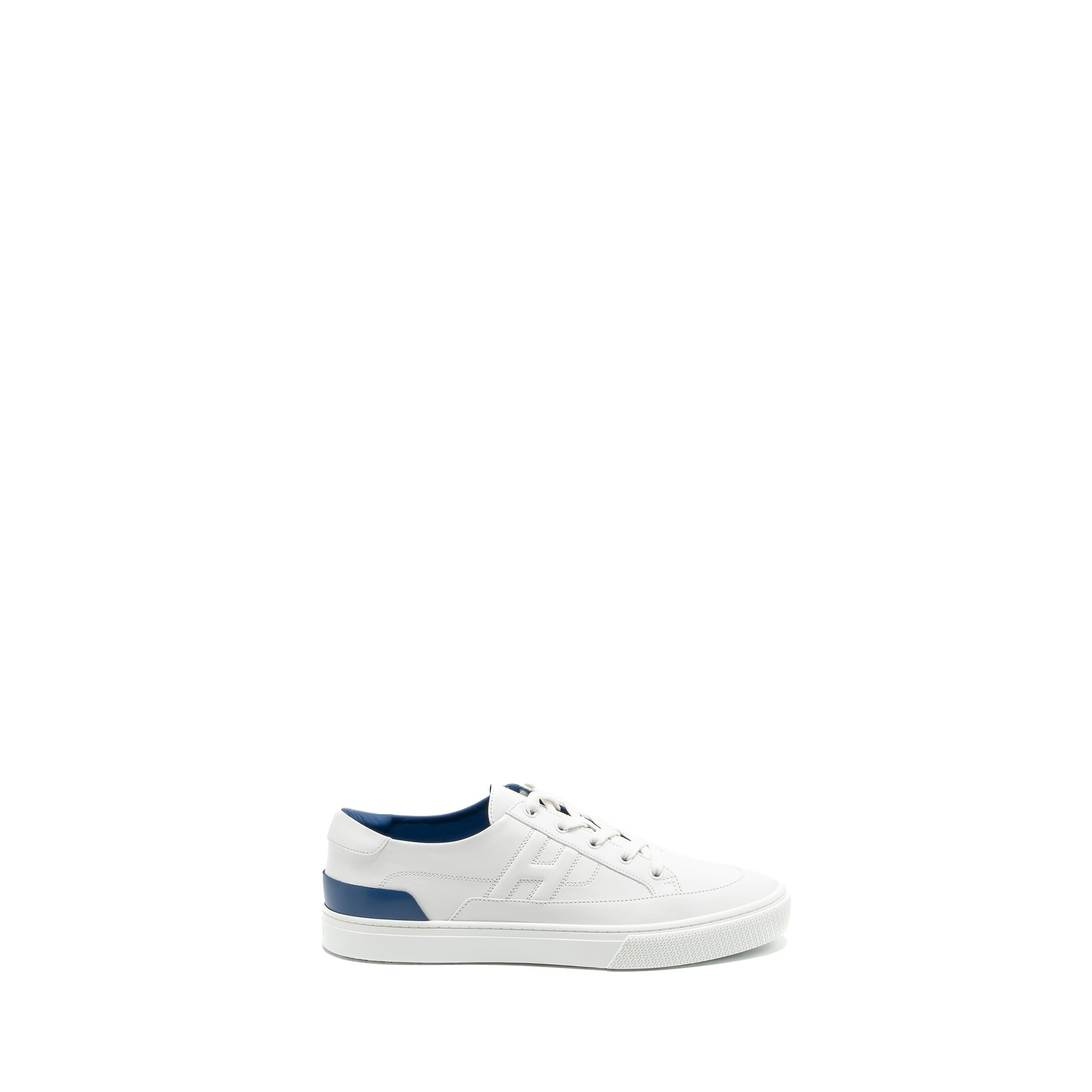HERMES HOMME DEEP SNEAKER CALFSKIN WHITE/BLUE