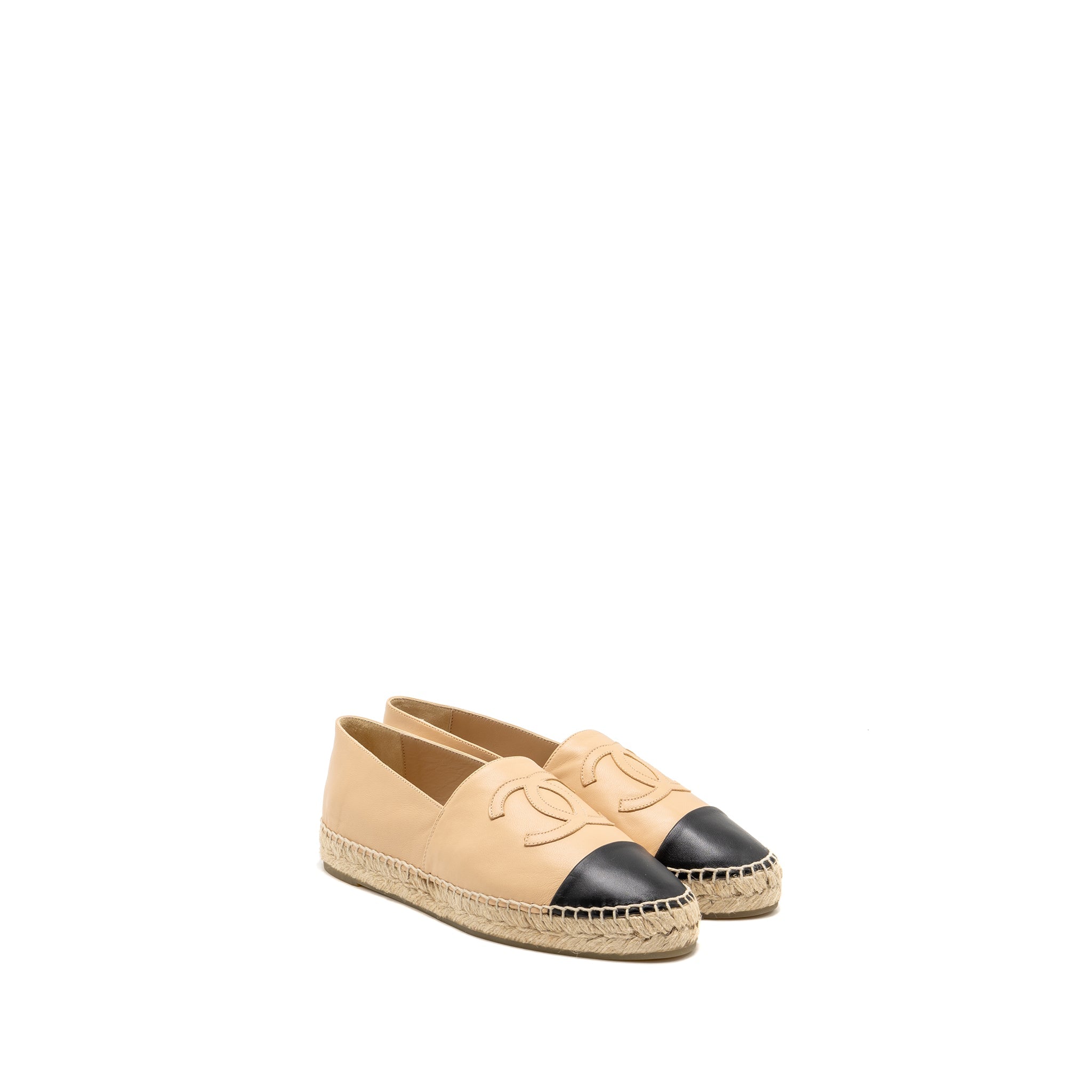 CHANEL ESPADRILLES LAMBSKIN BEIGE/BLACK