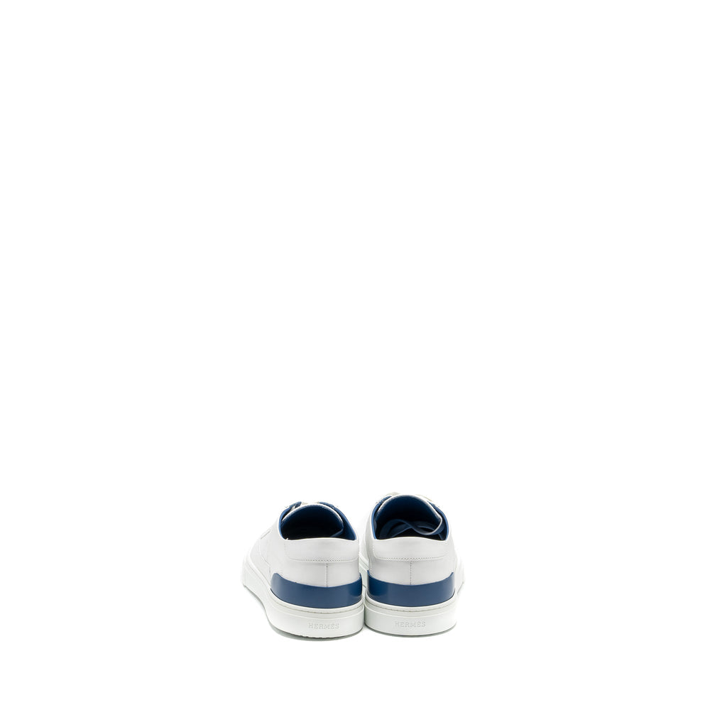 HERMES HOMME DEEP SNEAKER CALFSKIN WHITE/BLUE