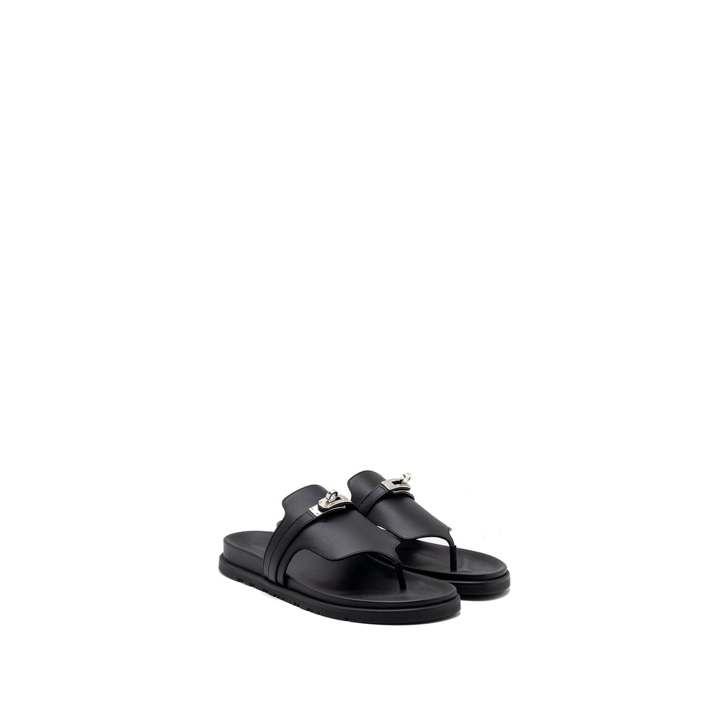 HERMES EMPIRE SANDALS CALFSKIN BLACK SHW