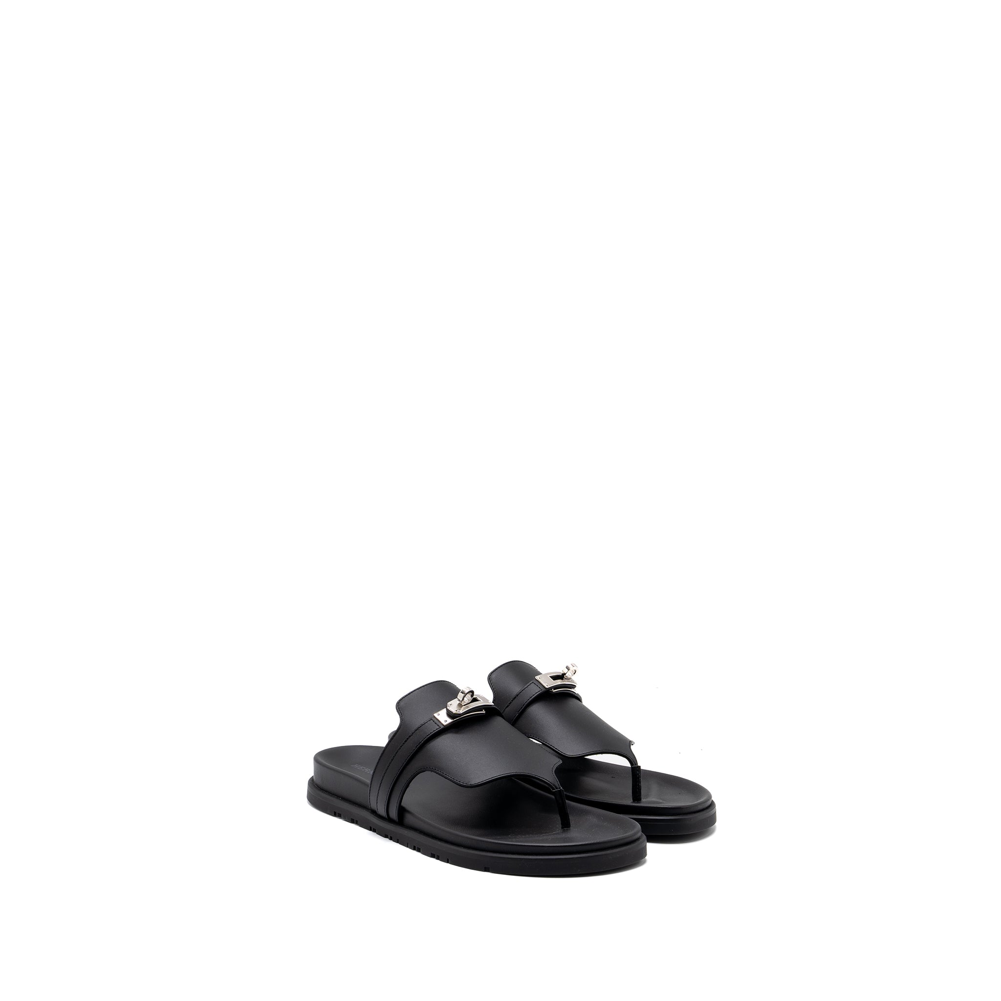 HERMES EMPIRE SANDALS CALFSKIN BLACK SHW