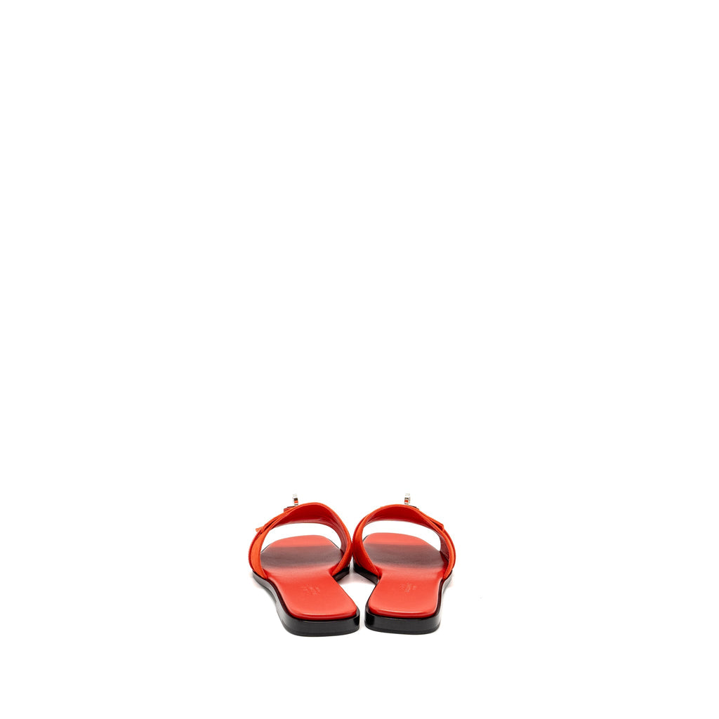 HERMES GIULIA SANDALS LEATHER RED SHW