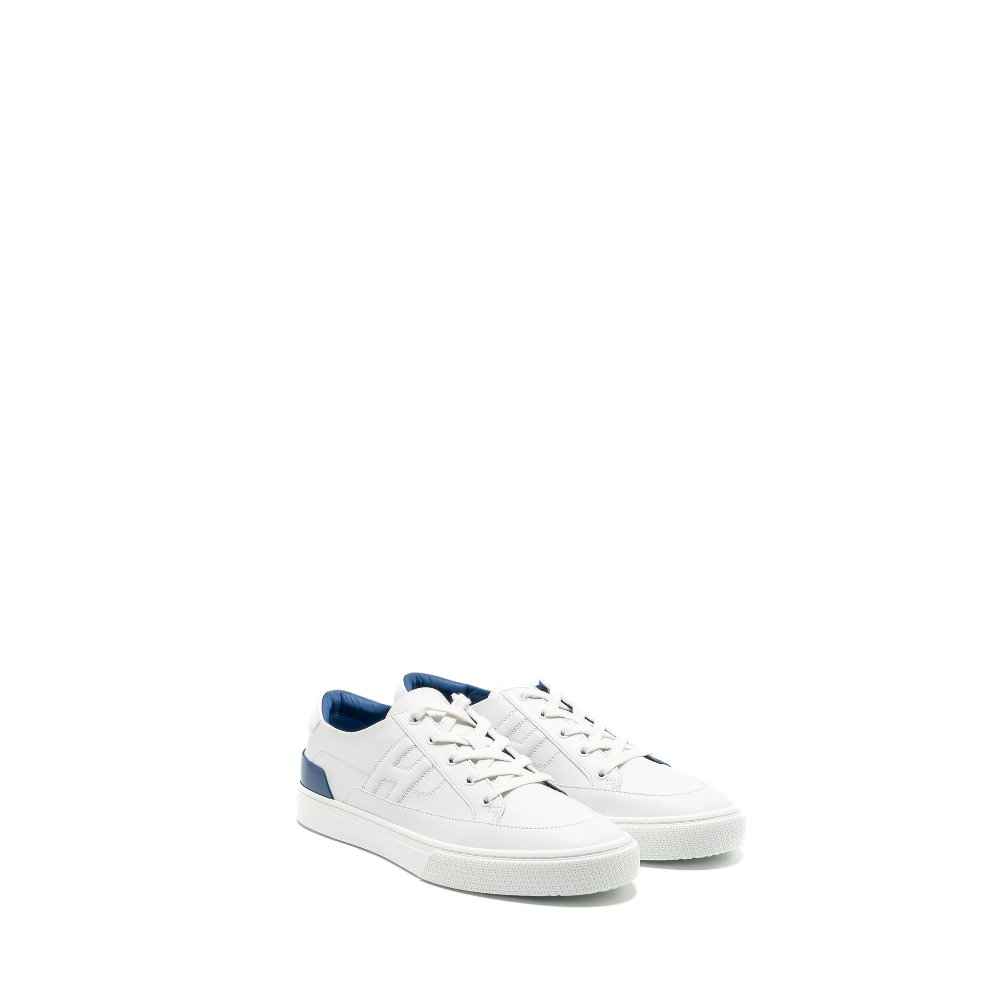 HERMES HOMME DEEP SNEAKER CALFSKIN WHITE/BLUE