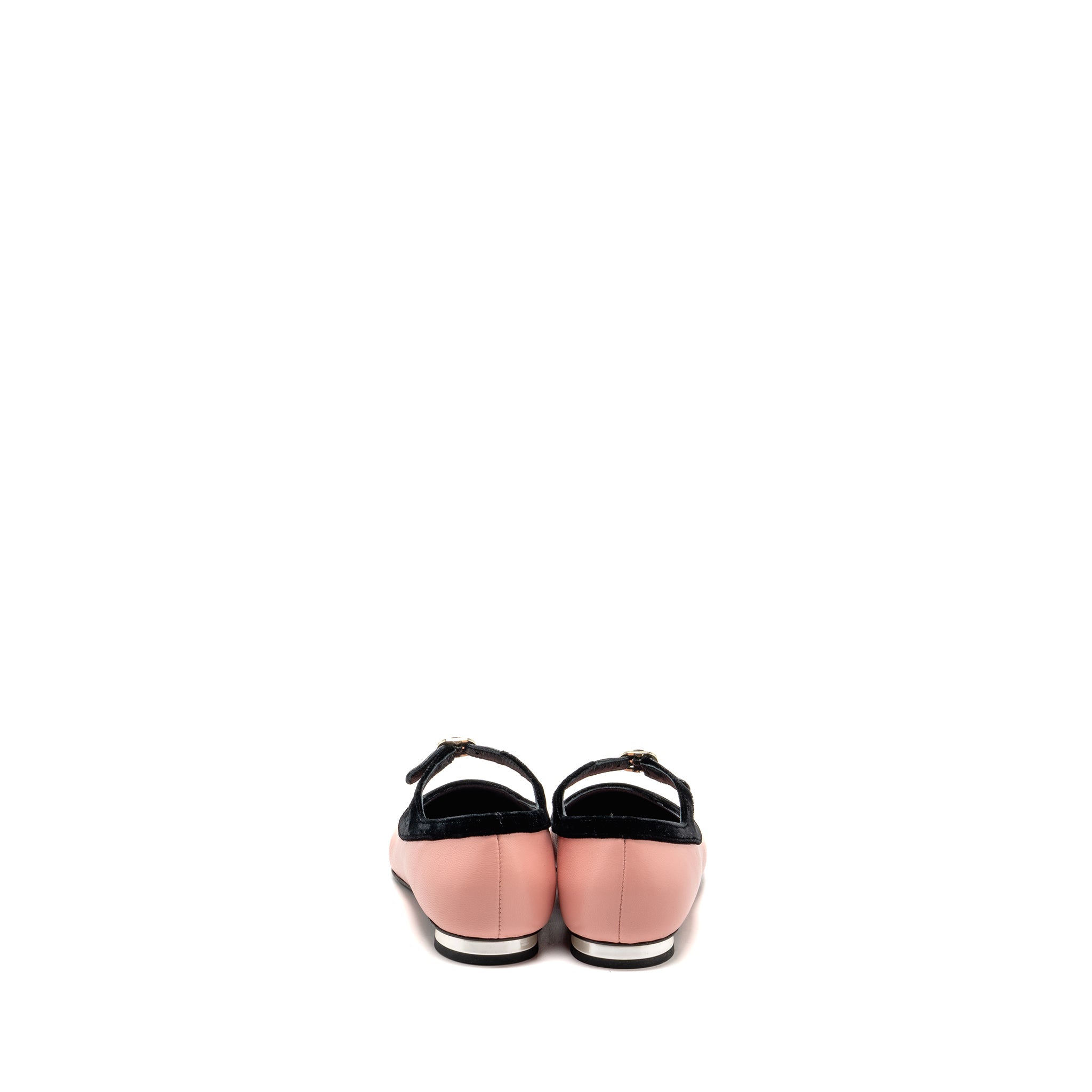 CHANEL MARY JANES LAMBSKIN/VELVET PINK/BLACK LGHW