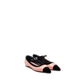 CHANEL MARY JANES LAMBSKIN/VELVET PINK/BLACK LGHW