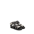 CHANEL JERSEY COCO STRAP SANDALS BLACK/WHITE