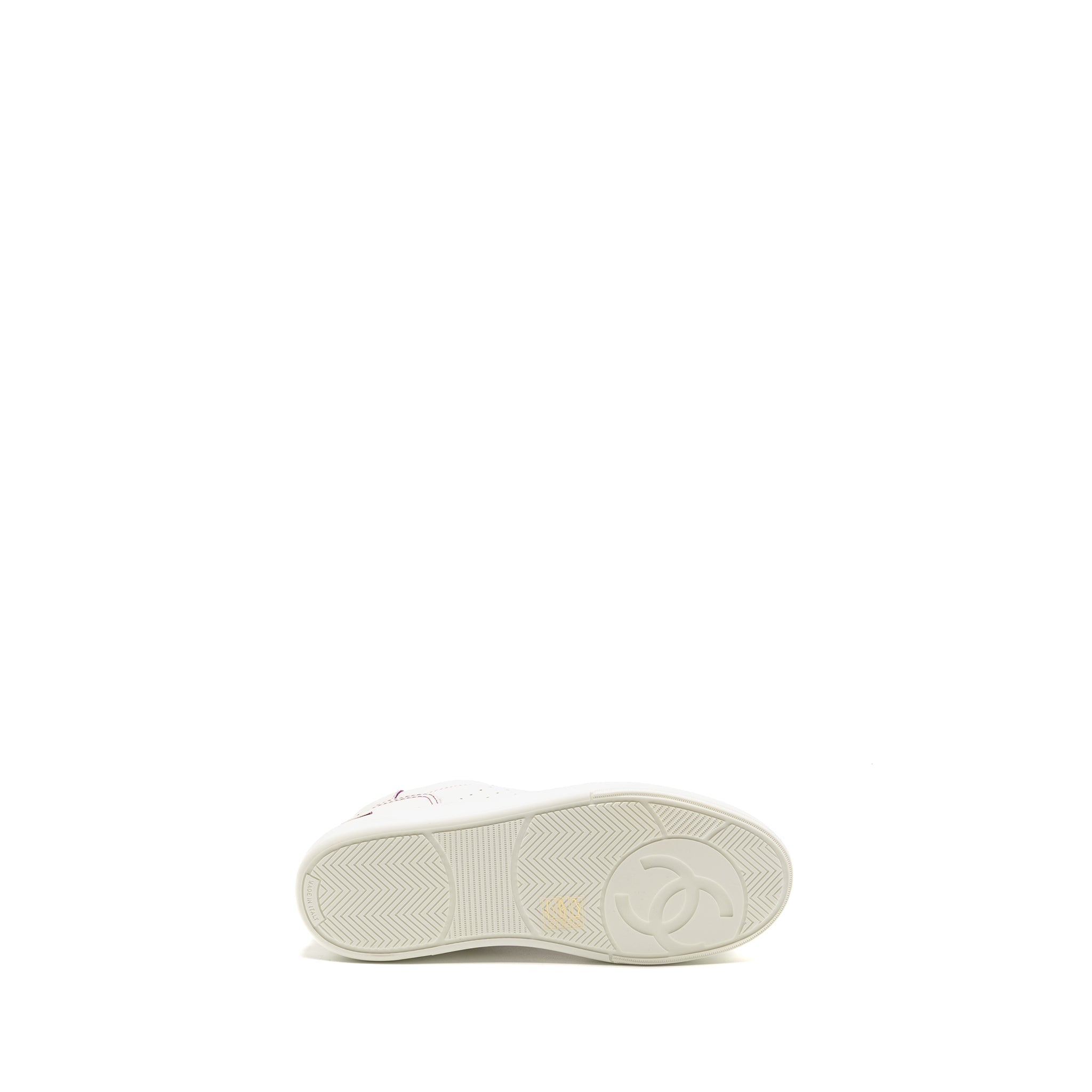 CHANEL LOGO SNEAKERS CALFSKIN WHITE/PINK