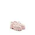 PRADA RUBBER MONOLITH LOGO PATCH SANDALS PINK