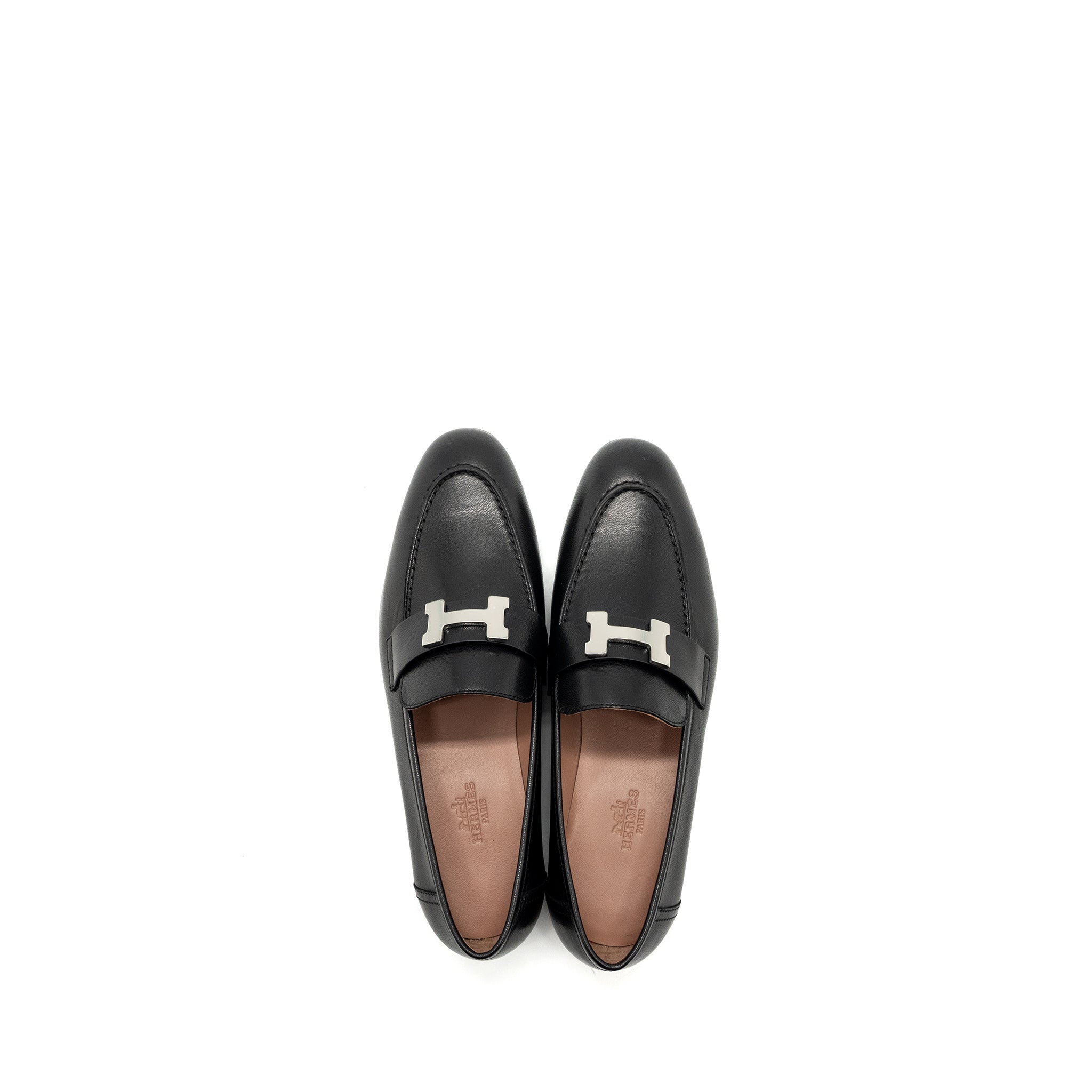 HERMES PARIS LOAFER GOATSKIN BLACK SHW