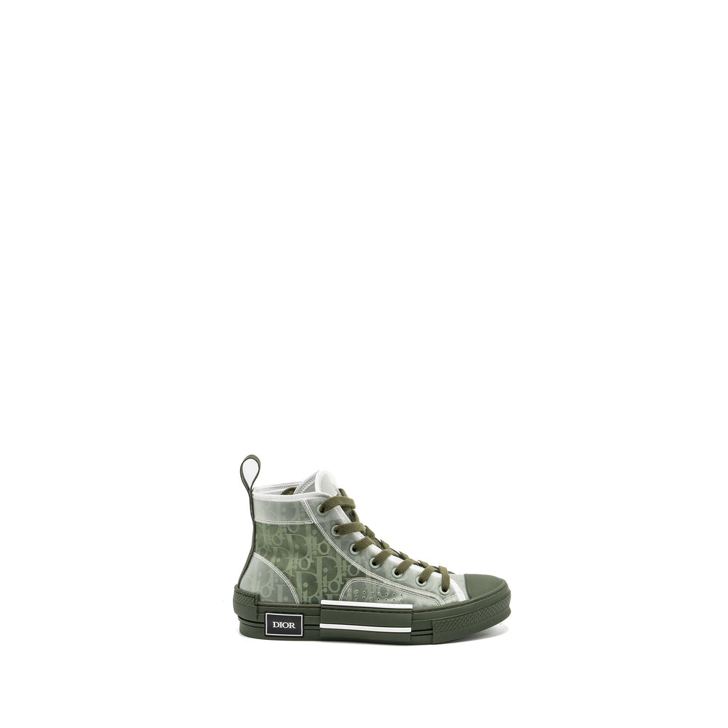 DIOR B23 OBLIQUE HIGH-TOP SNEAKER OLIVE/OBLIQUE