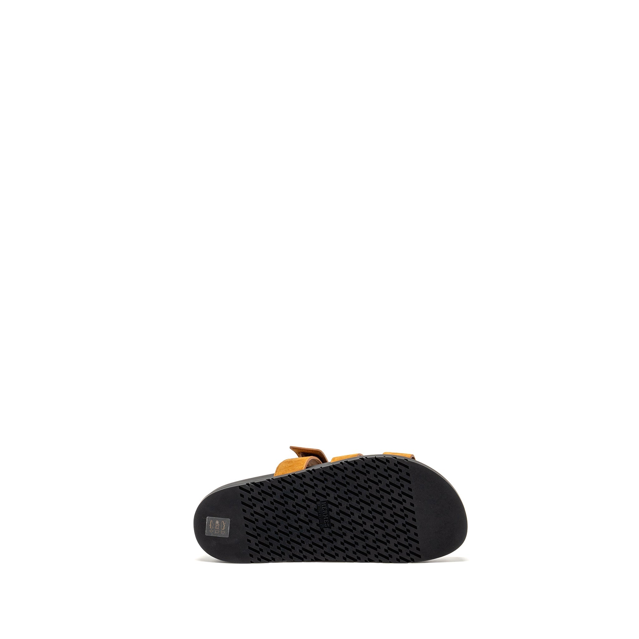 HERMES CHYPRE SANDAL SUEDE GOATSKIN GOLD