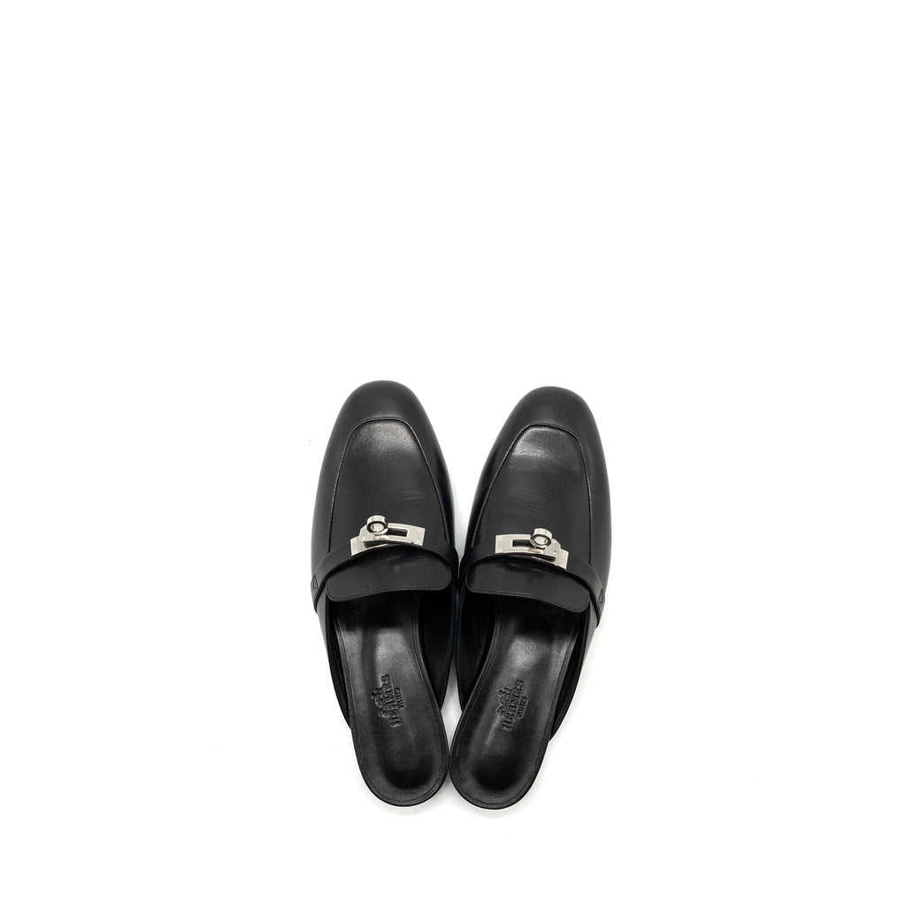 HERMES OZ MULE GOATSKIN BLACK SHW