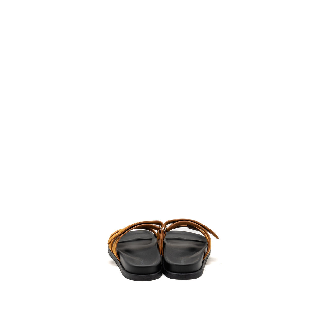 HERMES CHYPRE SANDAL SUEDE GOATSKIN GOLD