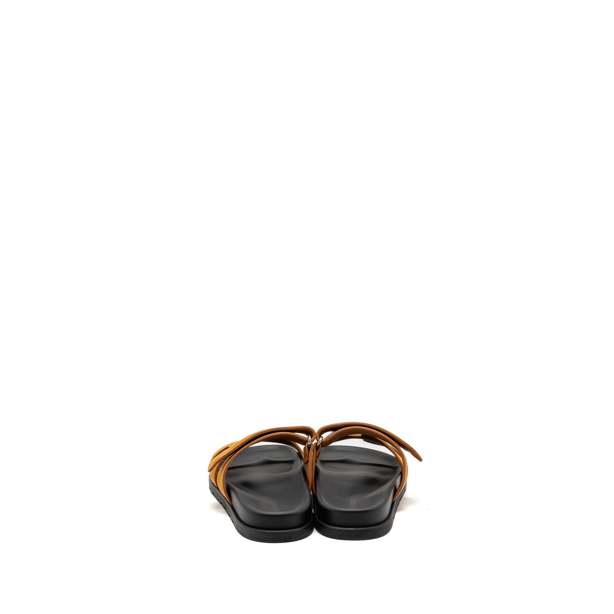 HERMES CHYPRE SANDAL SUEDE GOATSKIN GOLD
