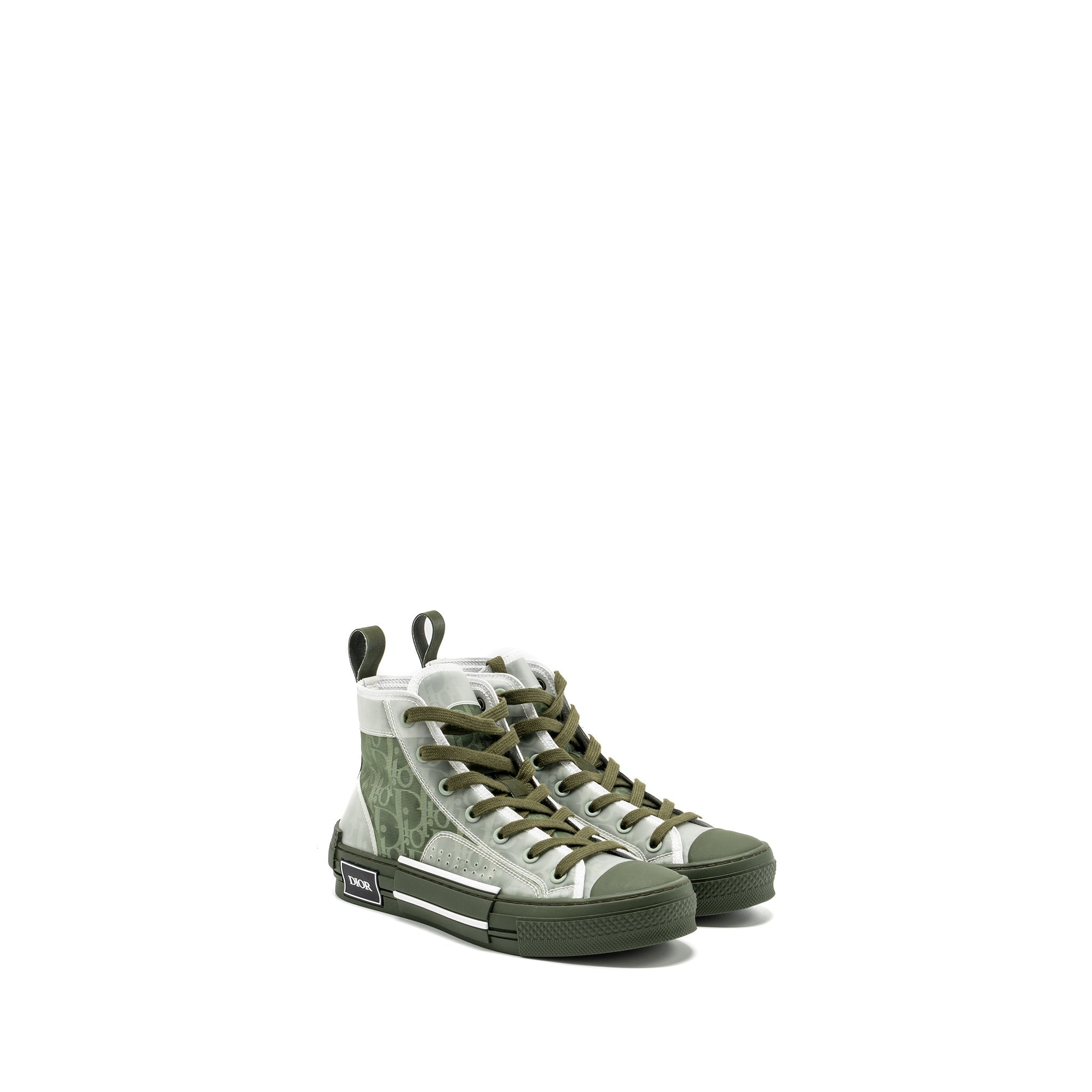 DIOR B23 OBLIQUE HIGH-TOP SNEAKER OLIVE/OBLIQUE