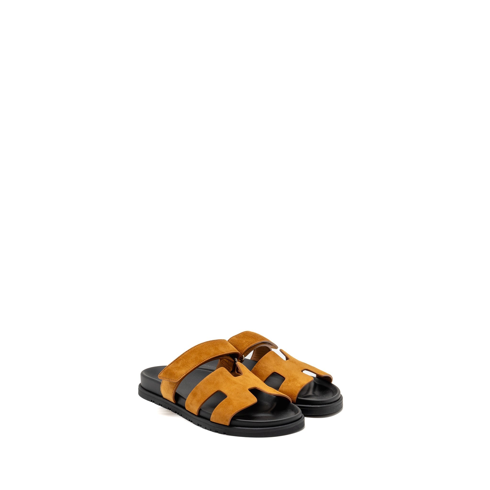 HERMES CHYPRE SANDAL SUEDE GOATSKIN GOLD