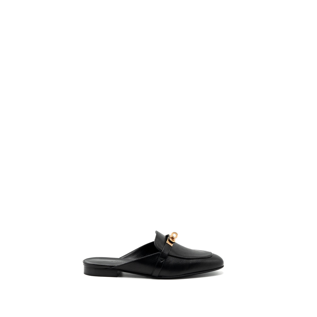 HERMES OZ MULE GOATSKIN BLACK RGHW
