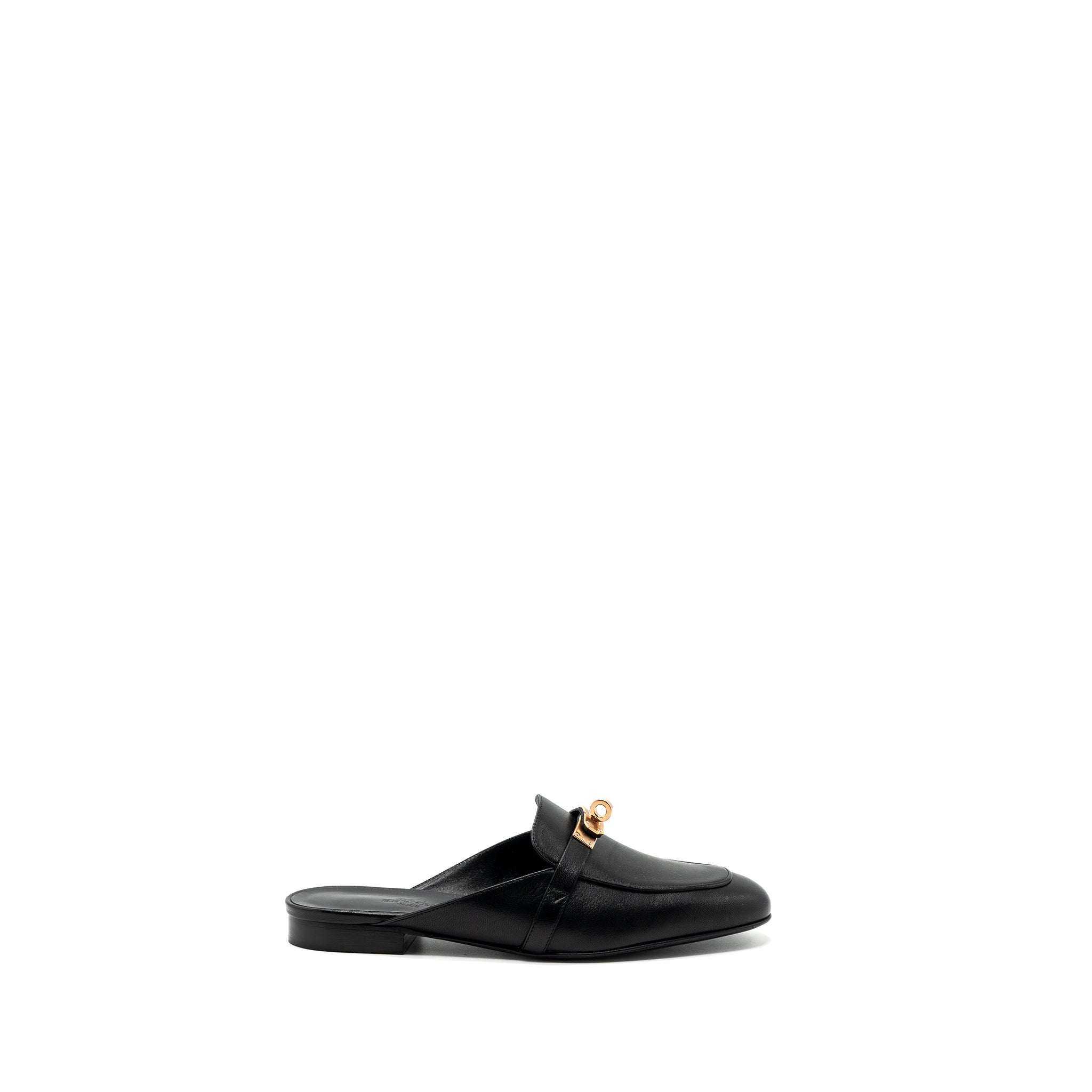 HERMES OZ MULE GOATSKIN BLACK RGHW