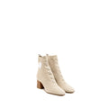 HERMES VOLVER ANKLE BOOT CHENILLE KNIT/CALFSKIN BLANC