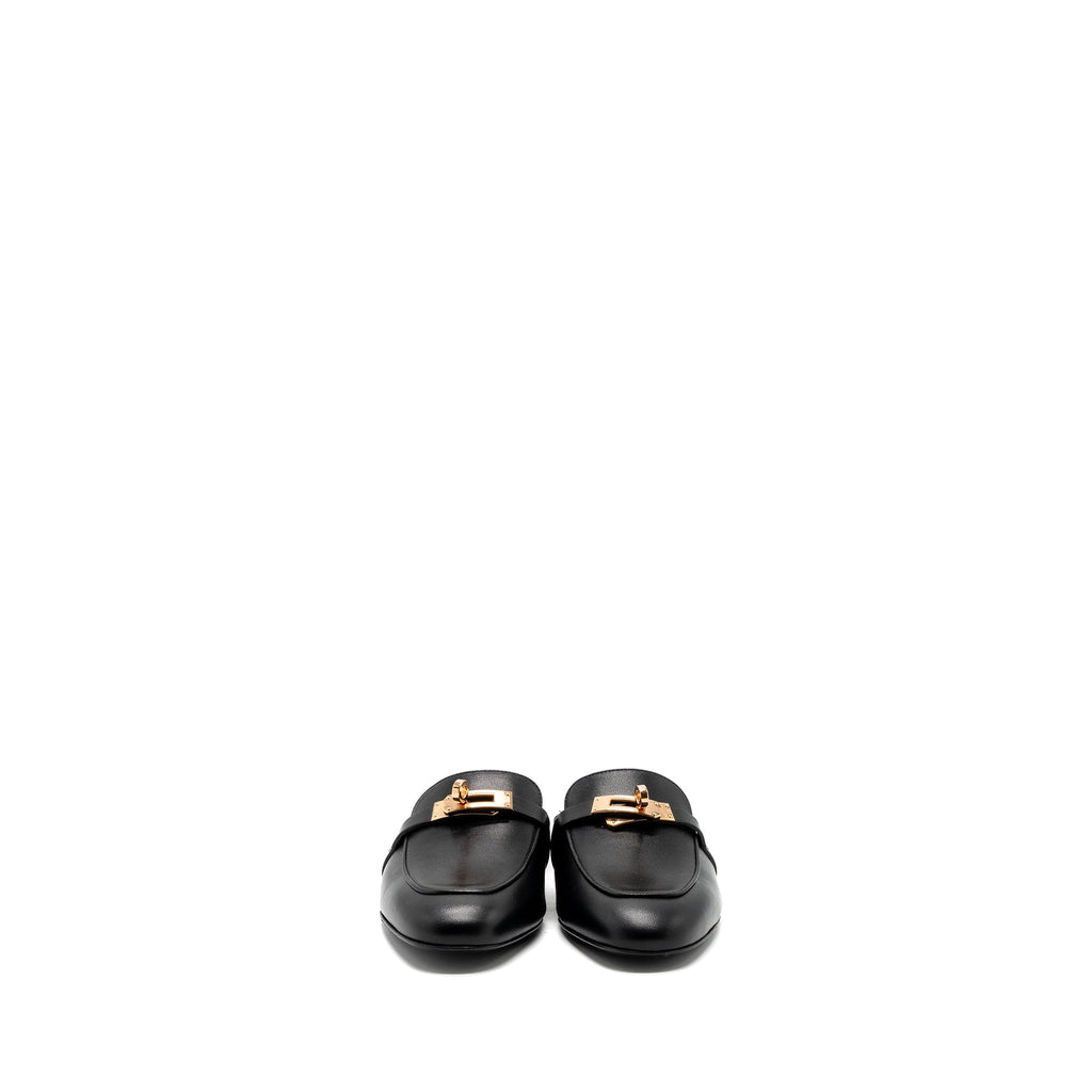 HERMES OZ MULE GOATSKIN BLACK RGHW