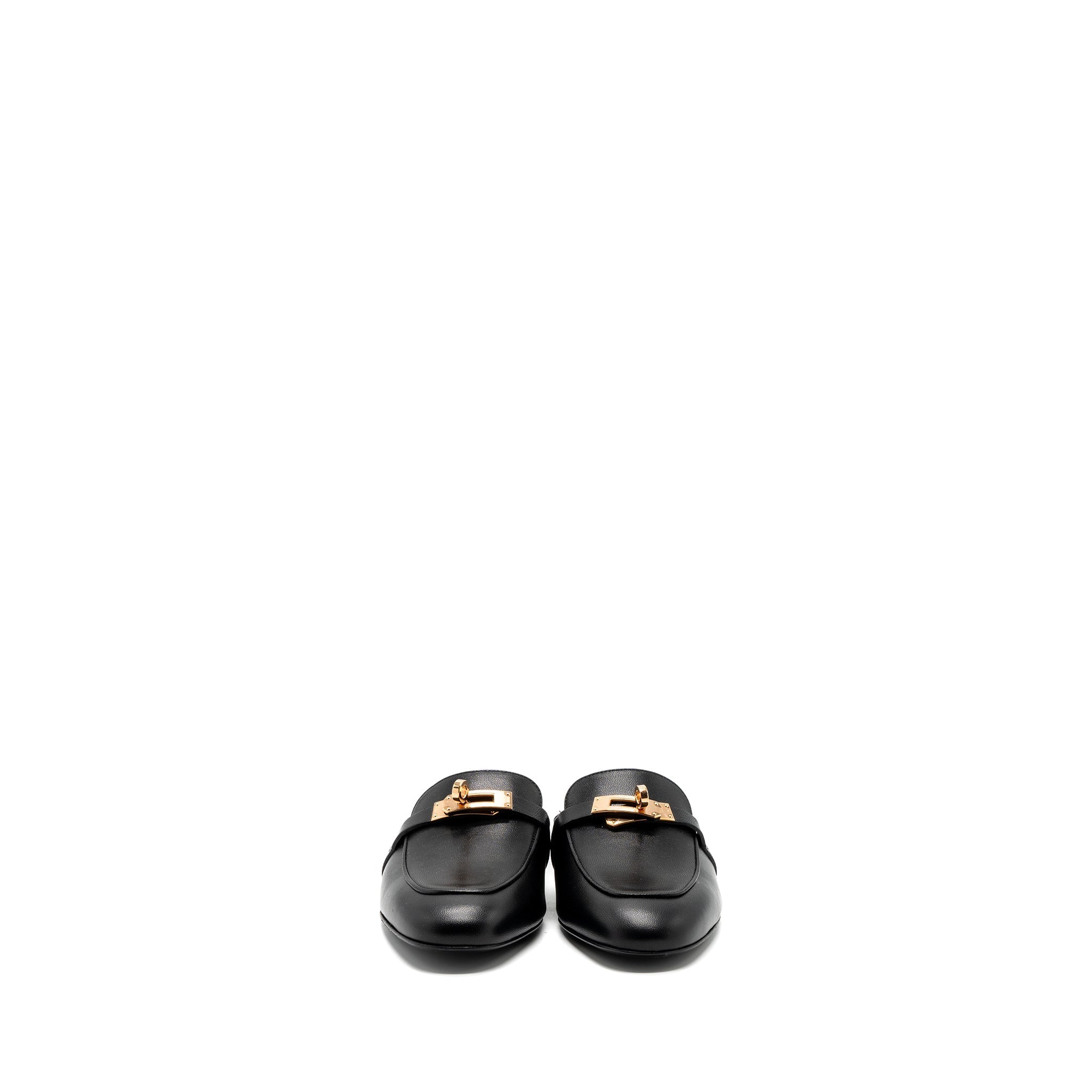 HERMES OZ MULE GOATSKIN BLACK RGHW