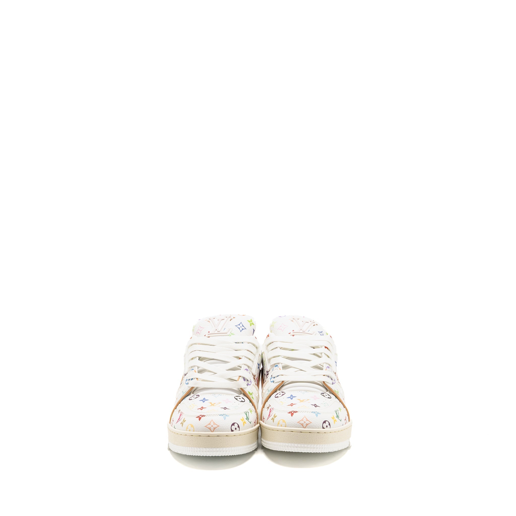LOUIS VUITTON TAKASHI MURAKAMI LV TRAINER SNEAKER GRAINED CALFSKIN WHITE/MULTICOLOUR